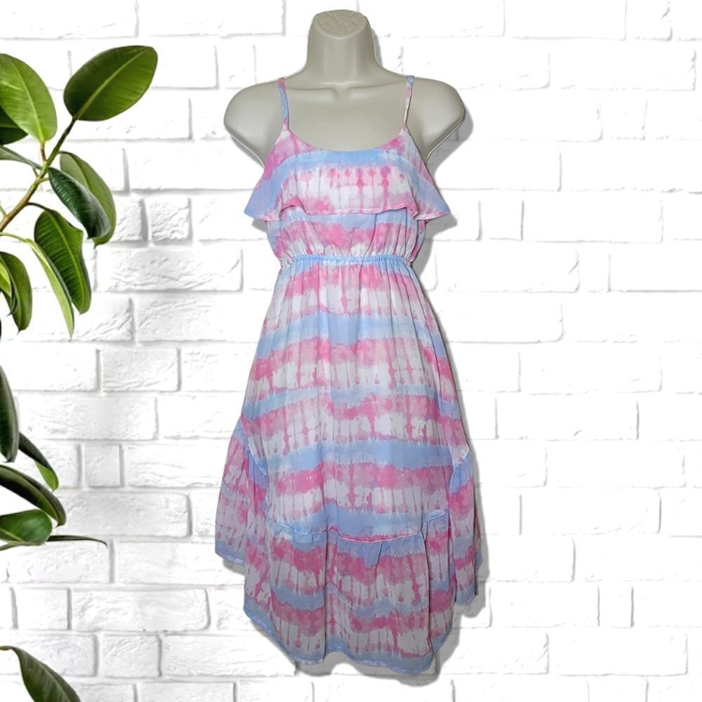 The Children's Place Pink & Blue Ruffle Babydoll Dress ~ Cotton Candy ~